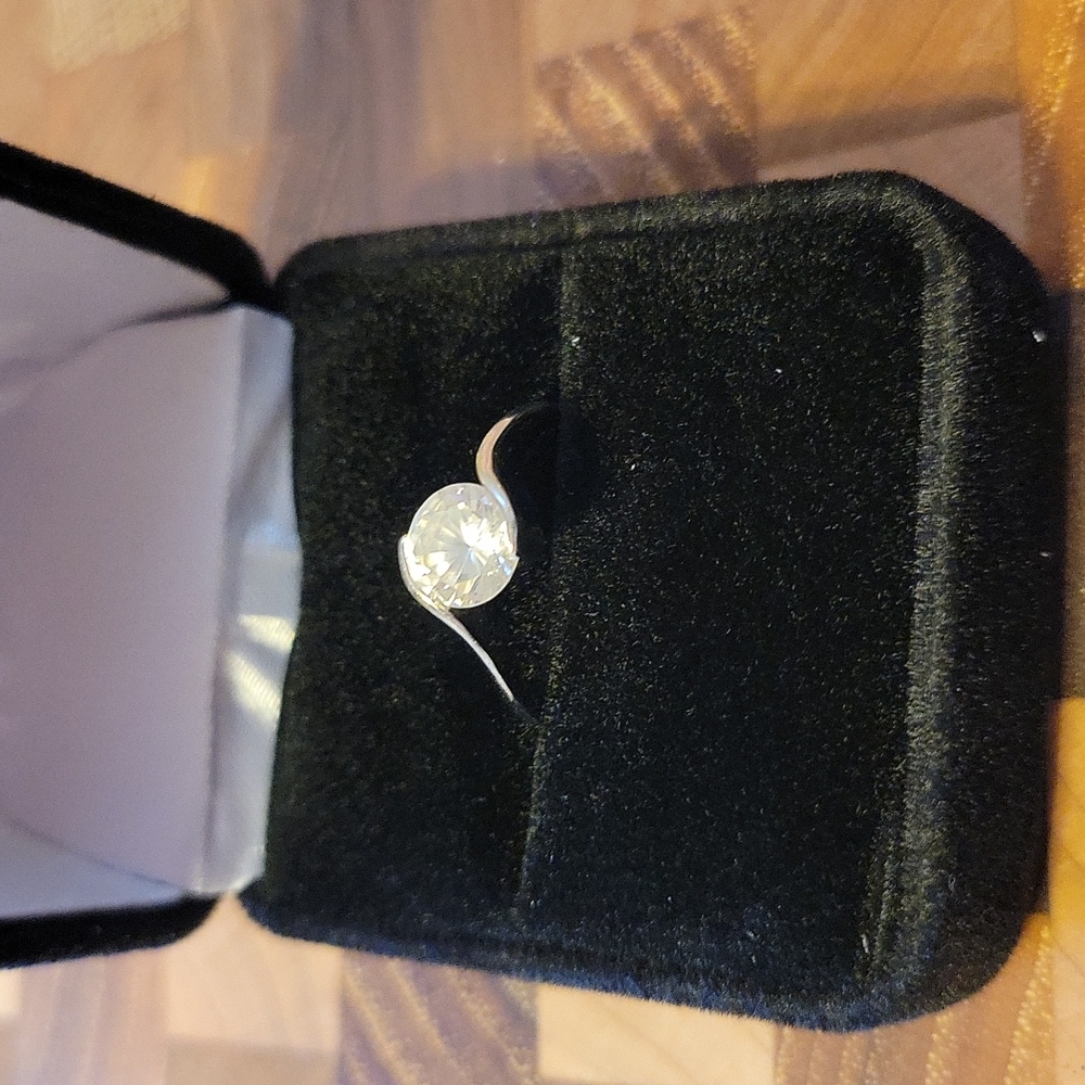 Sterling Silver 1.3 CT Wave Engagement Ring - Picture 5 of 9